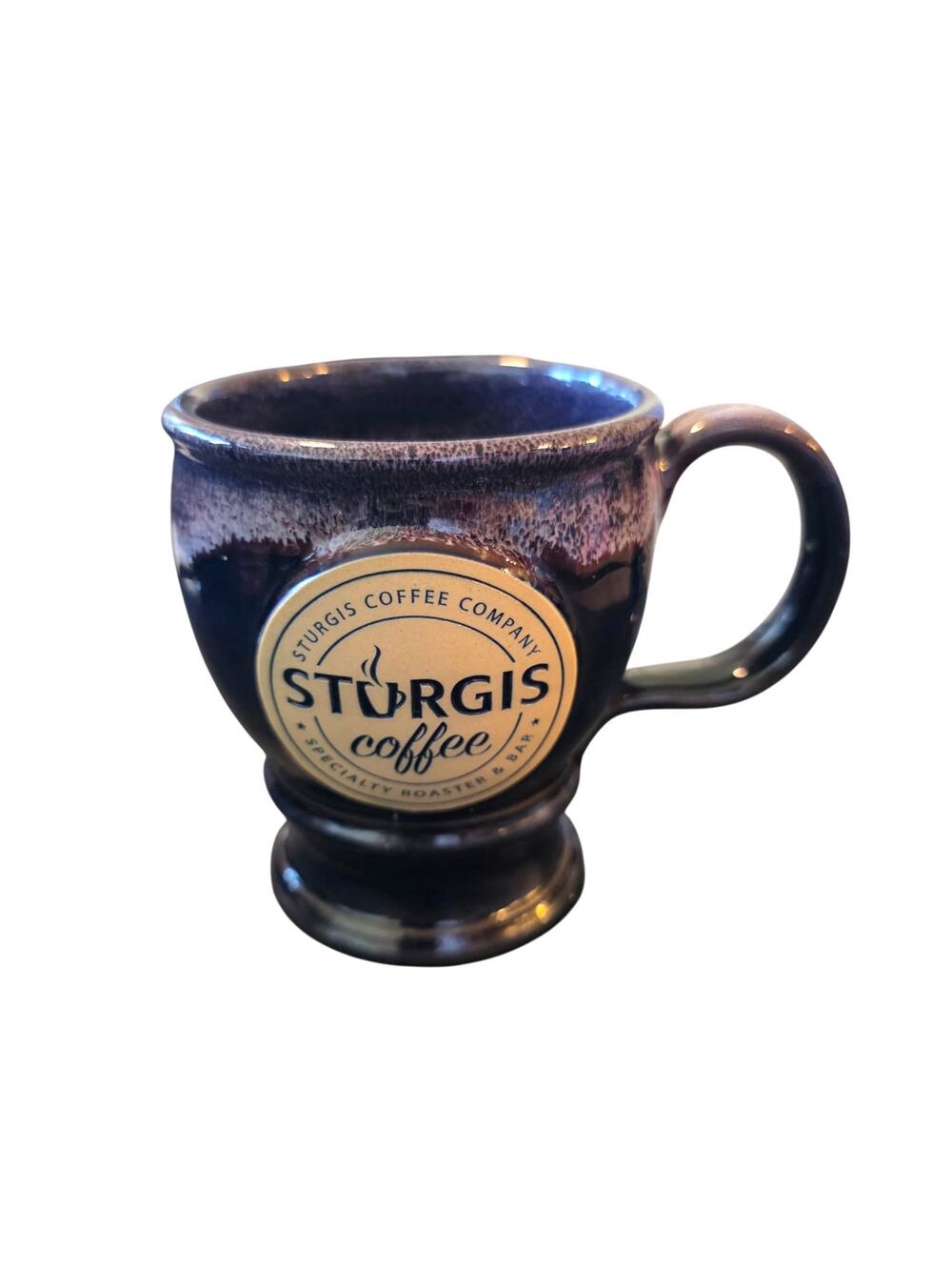 Deneen Pottery Sturgis Coffee Company Pottery Coffee Mug Purple